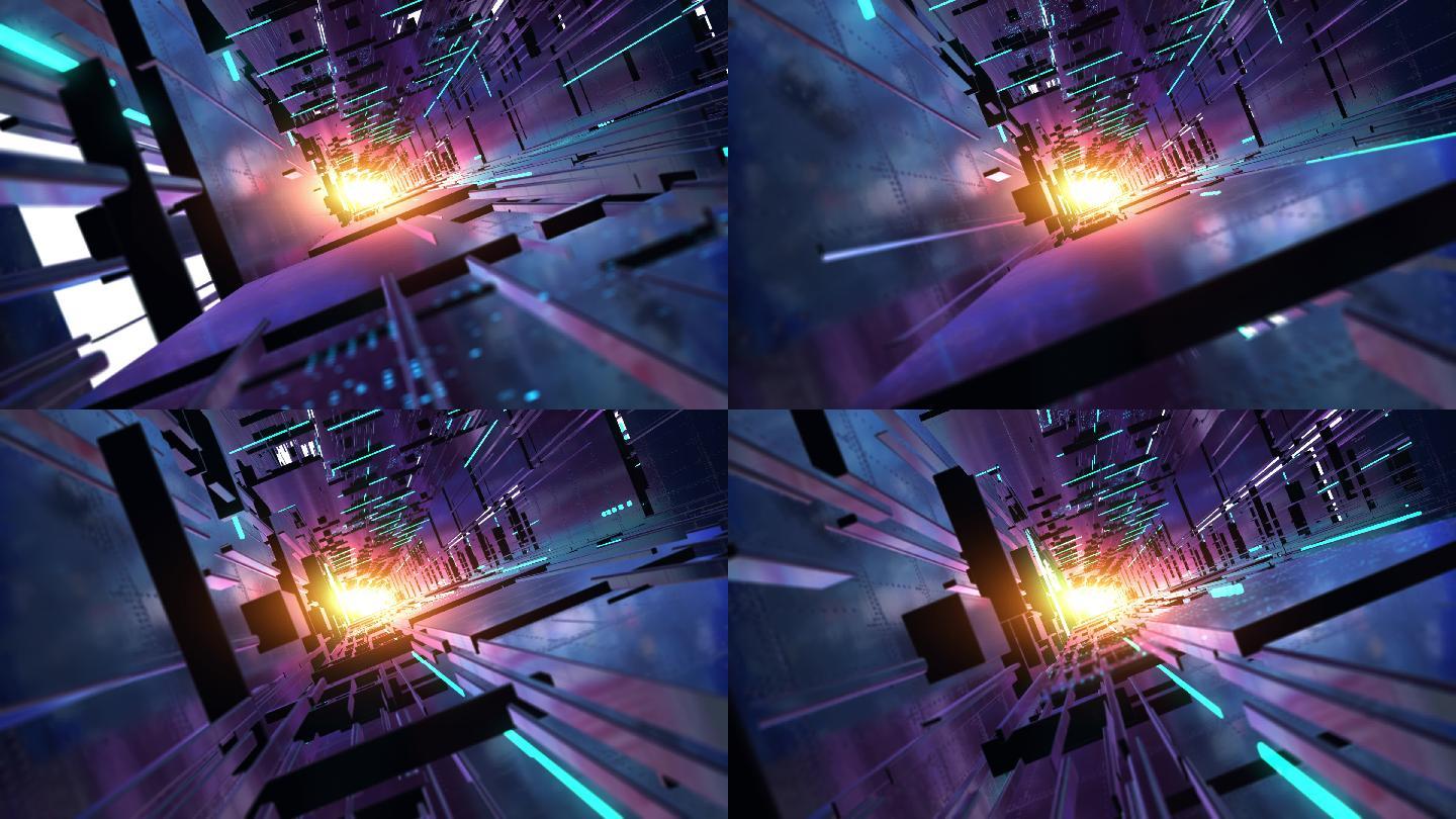 技术隧道背景特效动画合成元素光效