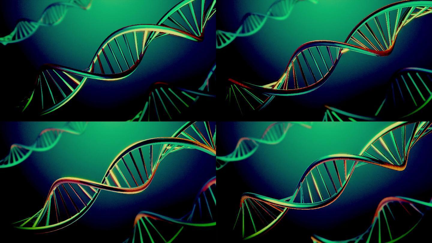旋转的DNA动画医学研究人体细胞微生物