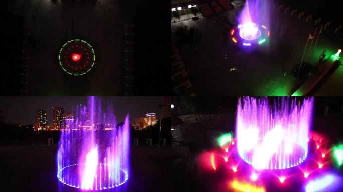 长春南岭体育场喷泉夜景