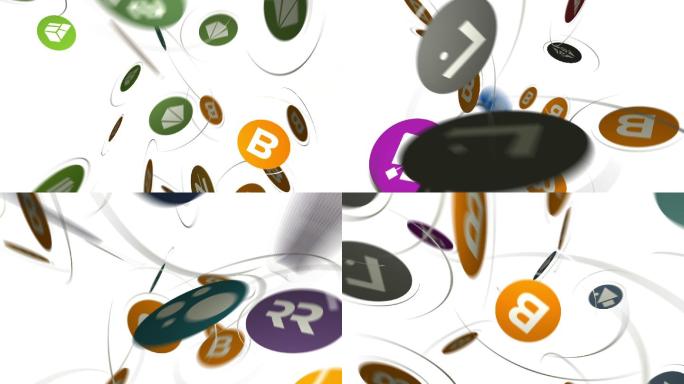 加密货币图标动画特效社交合成元素全息素材