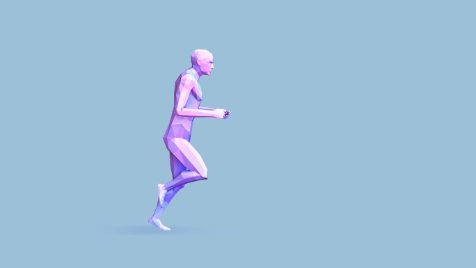 跑步剪影三维人体卡通人物