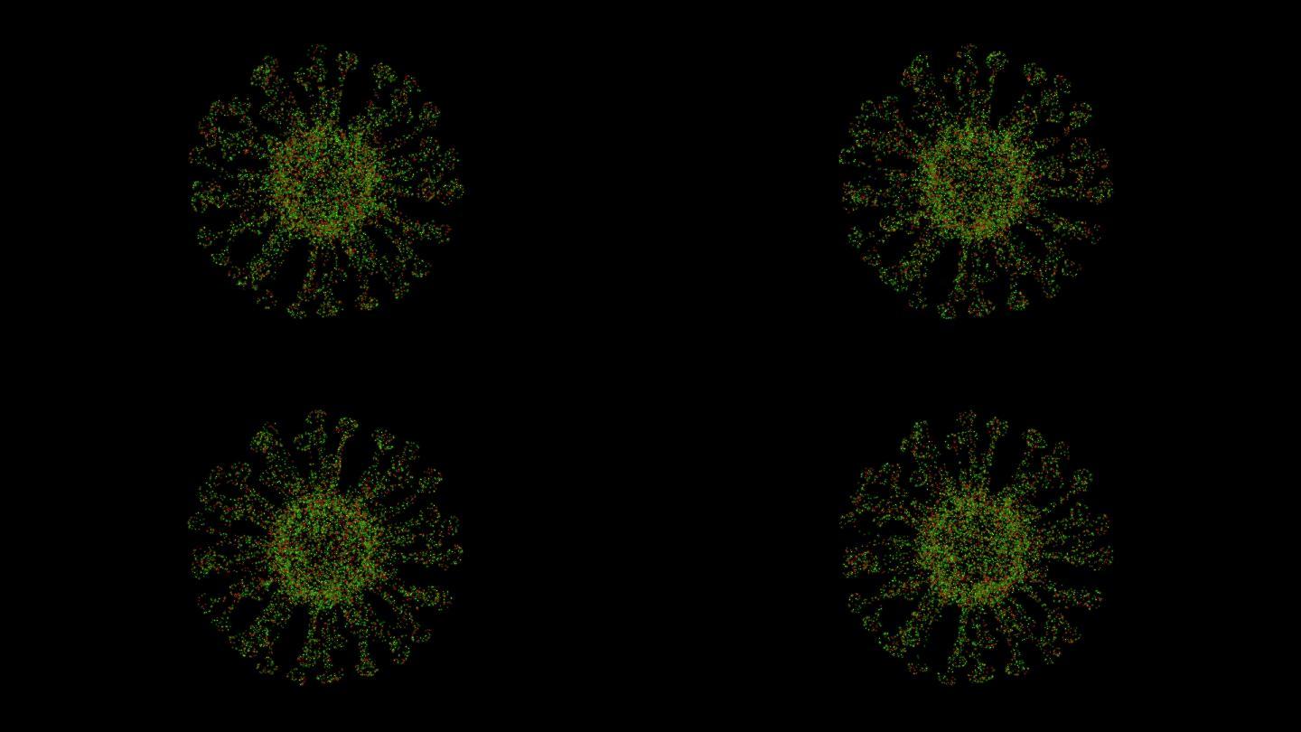 抽象粒子冠状病毒动画