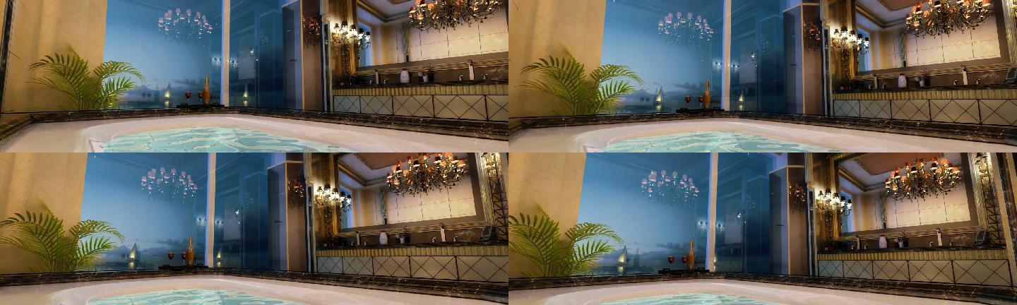 室内游泳池 浴缸 三维镜头 视频素材