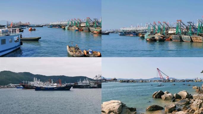 海陵岛渔港码头停泊渔船