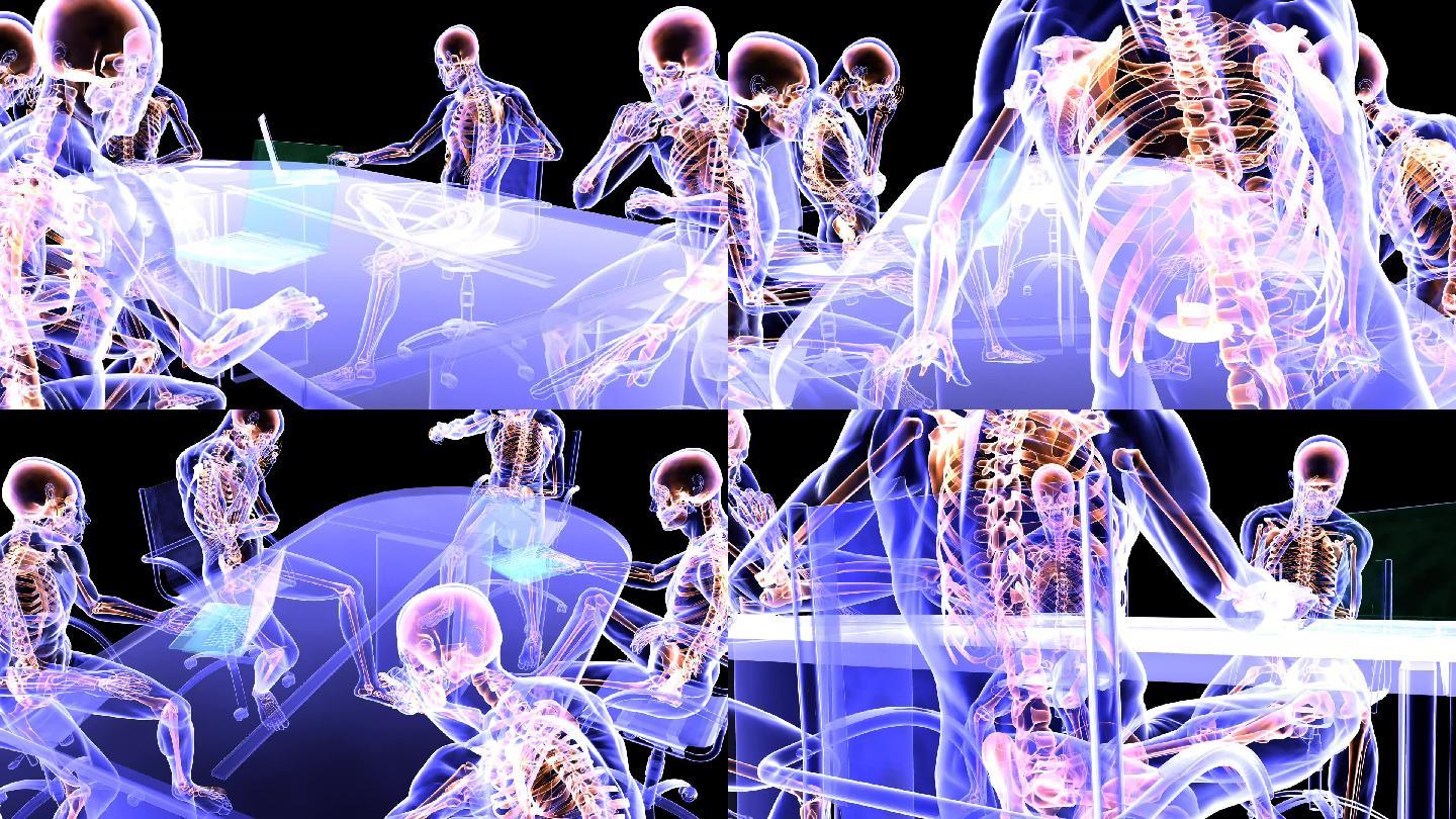 X射线会议研究特效视频3D