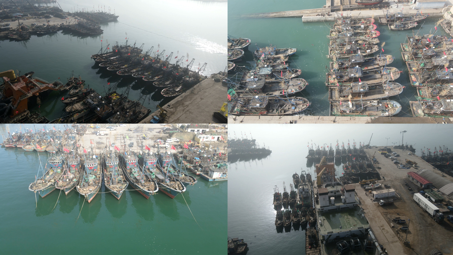 【4K】渔船-出海-渔港-港口码头航拍