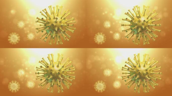 冠状病毒3d渲染动画