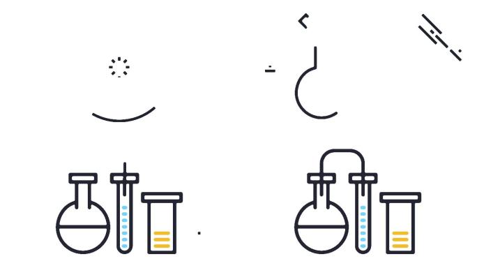 生物技术运动图形线图标动画。