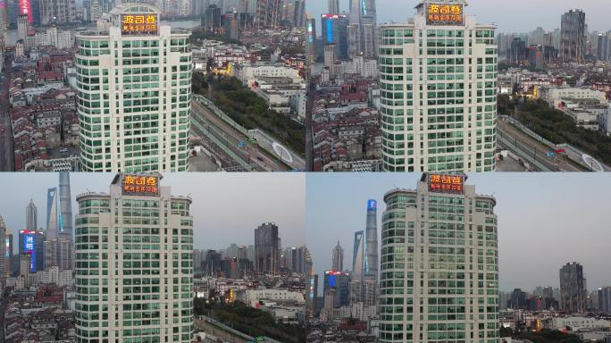 4K原素材-航拍新上海城市广场