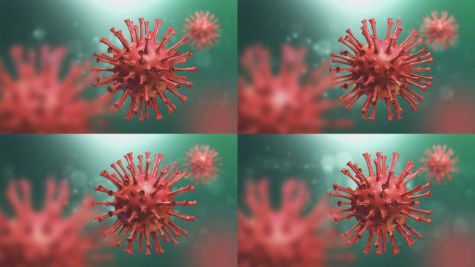 冠状病毒3d渲染特效视频