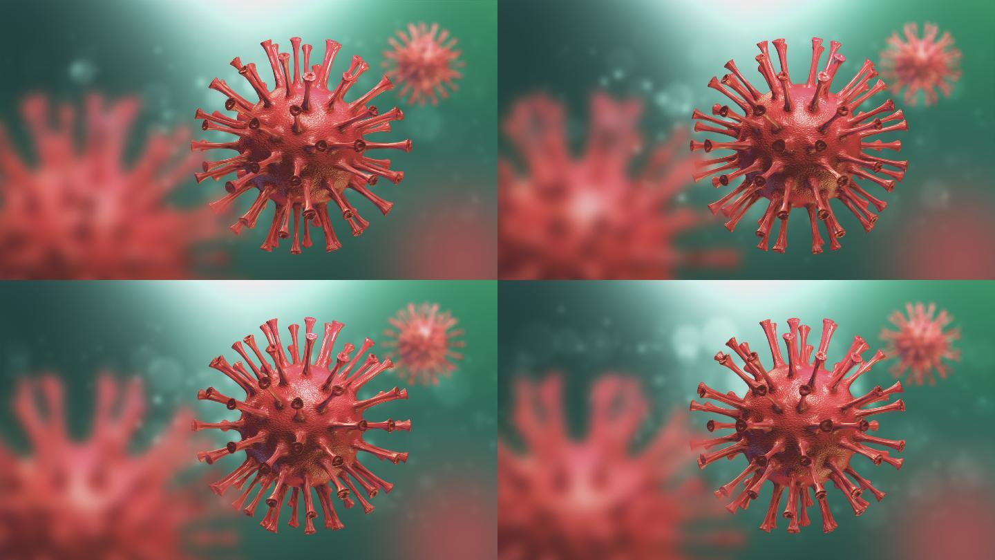 冠状病毒3d渲染特效视频