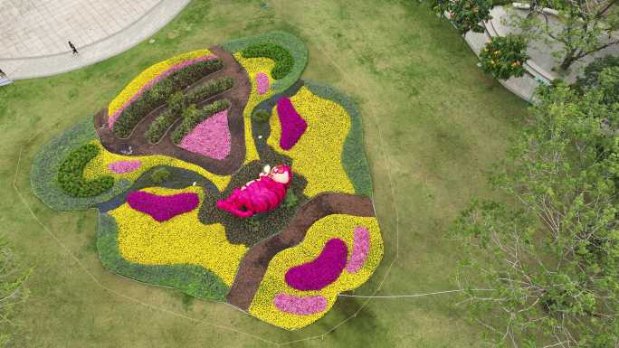 航拍2022广州国际花卉艺术展