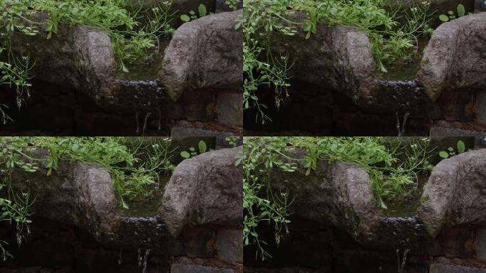 石头石槽滴水01【慢动作】