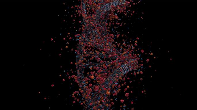 断裂的DNA结构特效视频