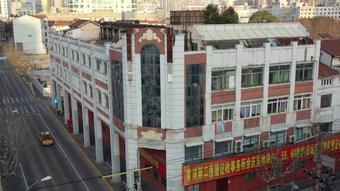 4K原素材-上海金陵东路，上海骑楼建筑