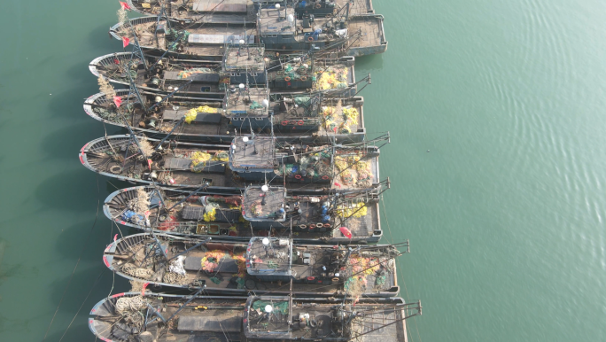 【4K】渔船渔港-港口码头-航拍