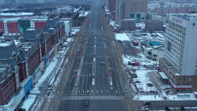 4k航拍长春市街道现状