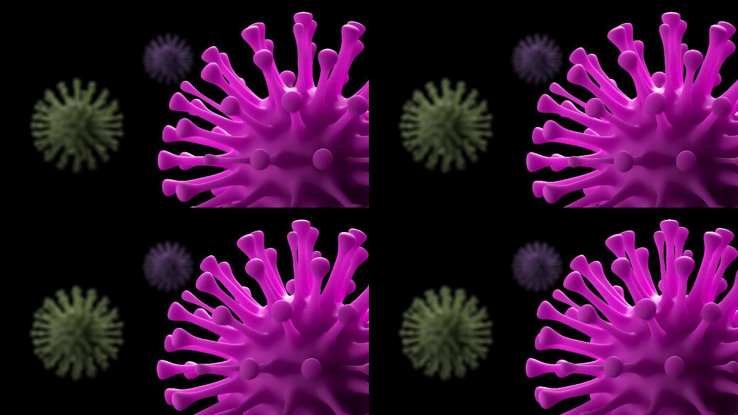 冠状病毒细胞特效视频背景图像展示模板