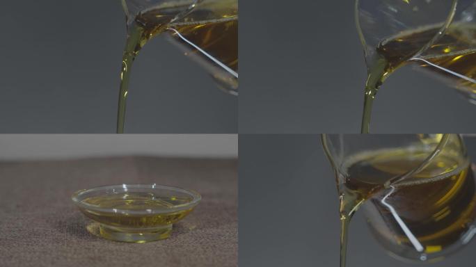 油食用油倒出液体实拍