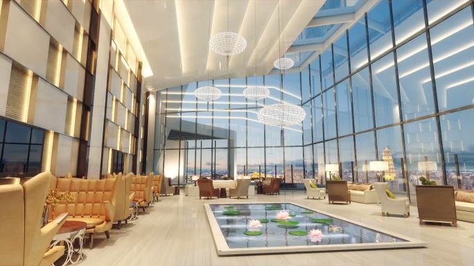 会所 餐厅 3D 三维镜头 视频素材