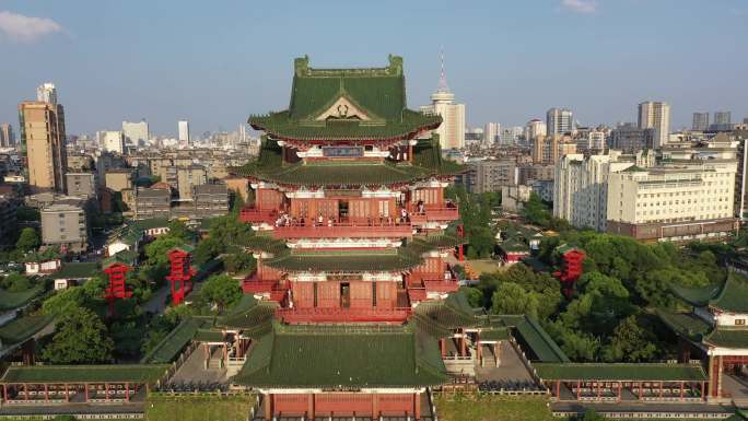 南昌滕王阁旅游景点古建筑航拍城市风光