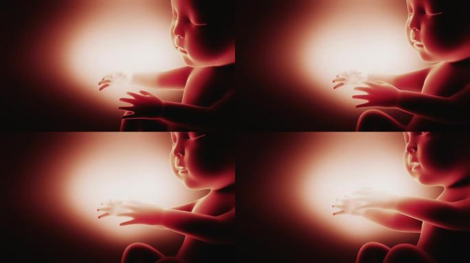 胎儿动画特效可爱天使生命光效