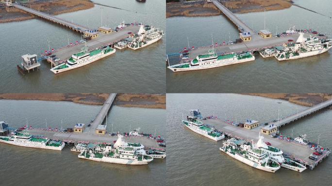 4K原素材-航拍上海水务海洋执法码头