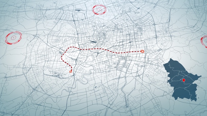 4K超大城市道路网  宁波地图-AI矢量