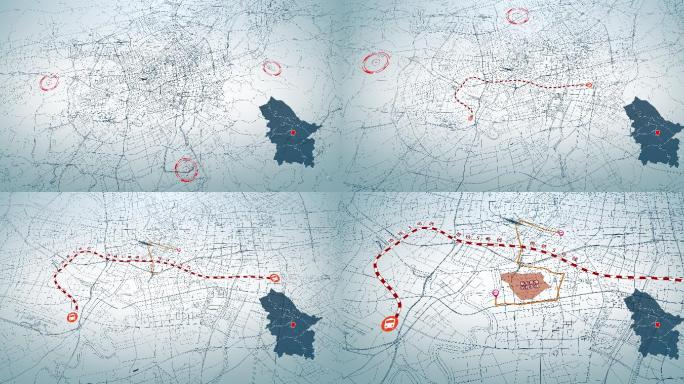 4K超大城市道路网  宁波地图-AI矢量