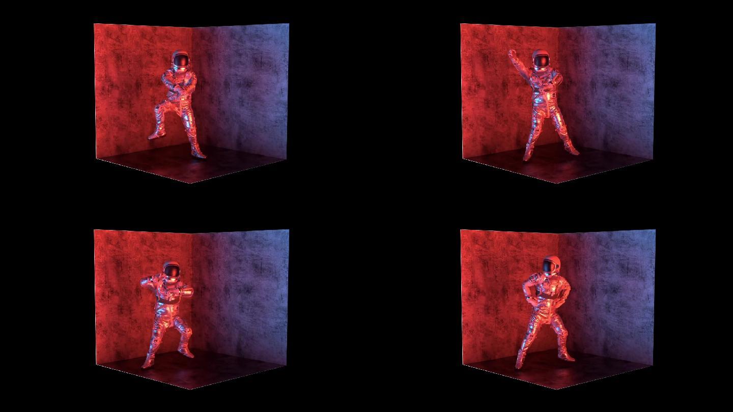 裸眼3D-三面屏-宇航员骑马舞