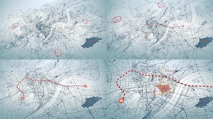 4K超大城市道路网 杭州地图-AI矢量