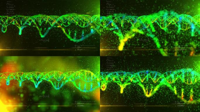DNA结构动画变异突变遗传物质抽象曲线