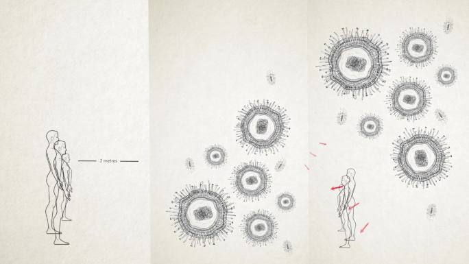 病毒和细菌动画医疗卡通现代医学手绘漫画
