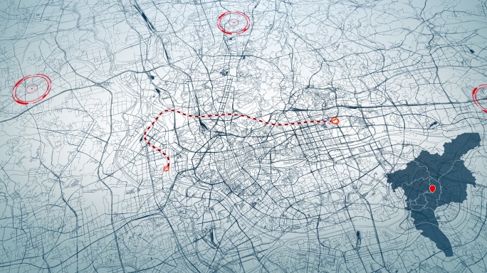 4K超大城市道路网 广州地图-AI矢量