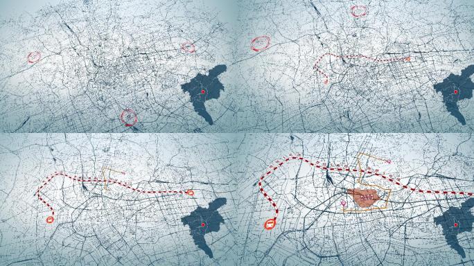 4K超大城市道路网 广州地图-AI矢量