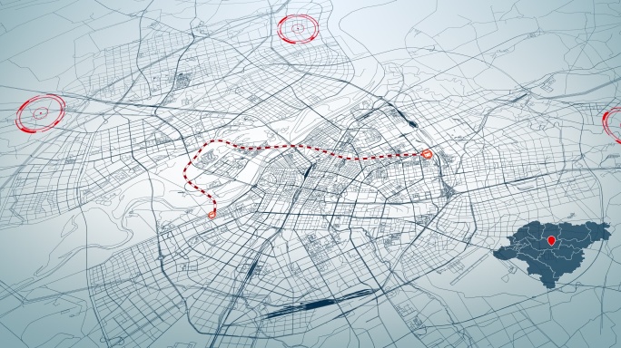 4K超大城市道路网 哈尔滨地图-AI矢量