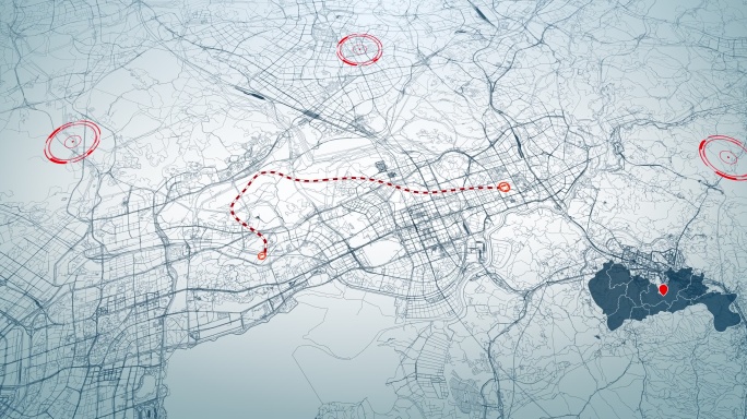 4K超大城市道路网  深圳地图-AI矢量