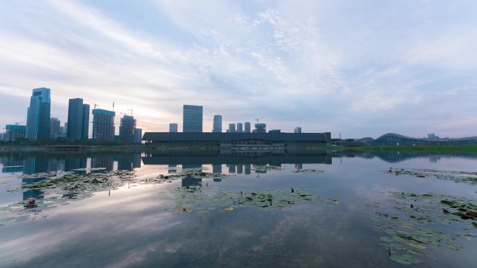 成都天府新区日出延时