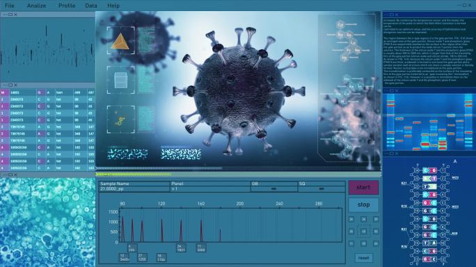 数字技术用户界面。新冠肺炎-19