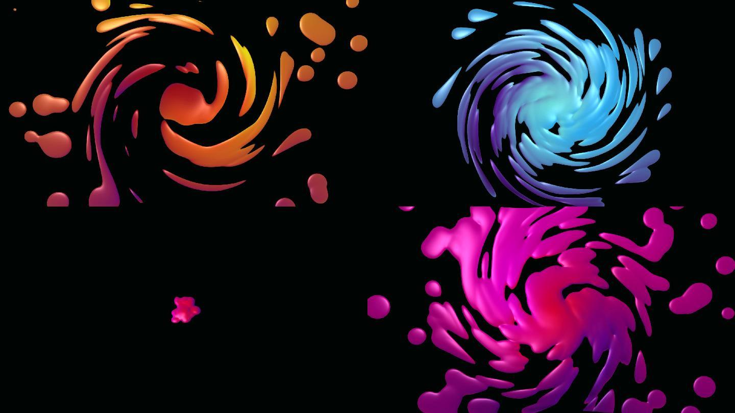 液体彩虹旋转动画视频素材
