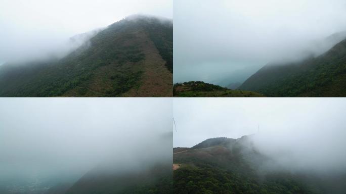 高山云雾缭绕风云变幻素材