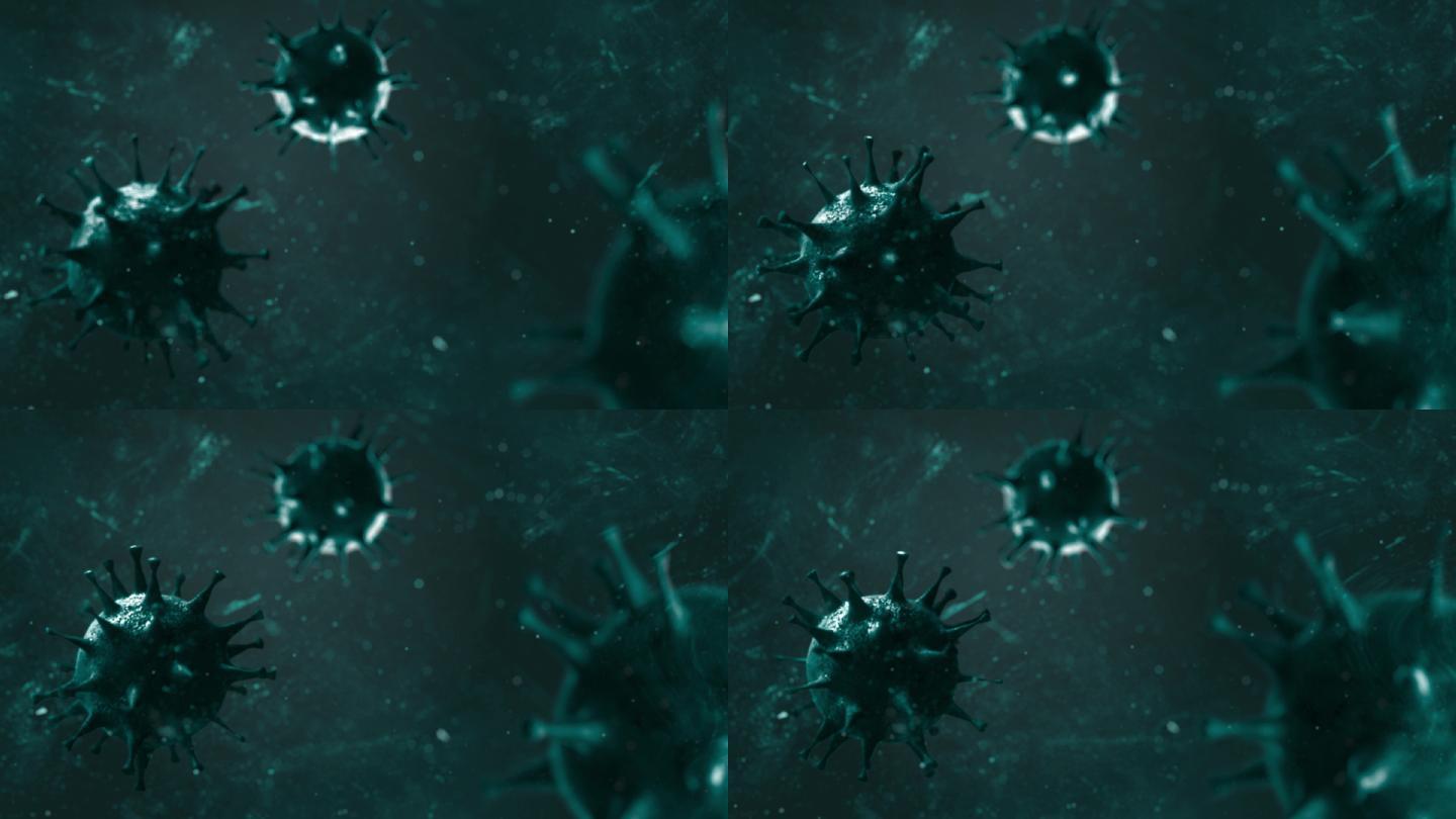 新型冠状病毒动画模拟病毒动画病毒放大画面