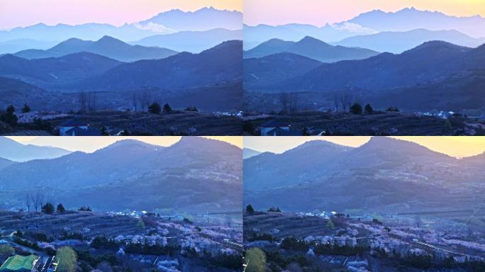 超长焦拍摄群山里的日出