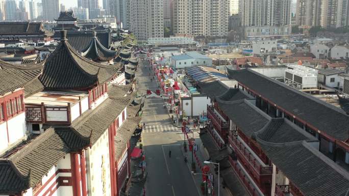 4K原素材-上海旧校场路，城隍庙豫园商圈
