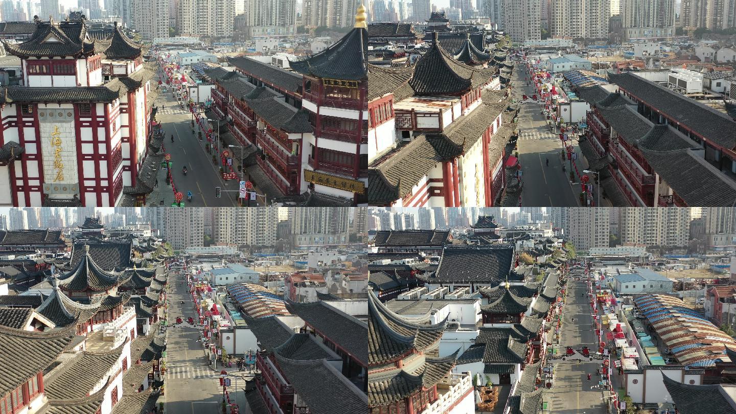 4K原素材-上海旧校场路，城隍庙豫园商圈