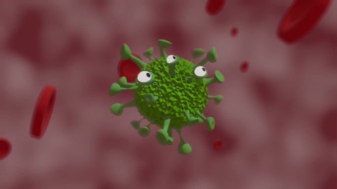 血液中流动的病毒动画