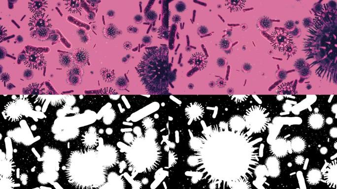 细菌3d渲染动画病毒合成素材元素带黑白透