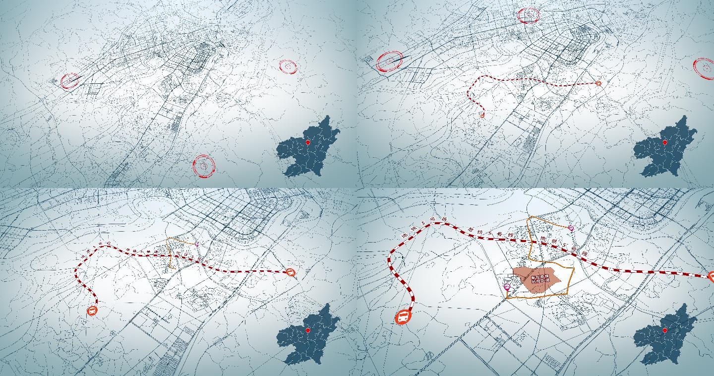 4K超大城市道路网 赣州地图-AI矢量