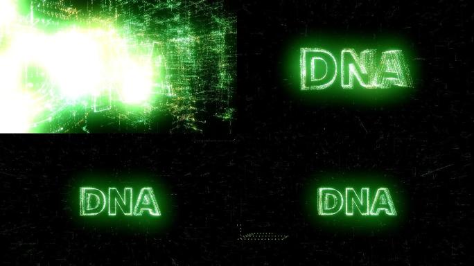 由角色和符号生成的单词“DNA”