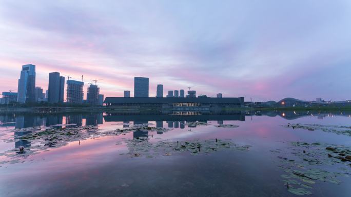 成都天府新区日出延时